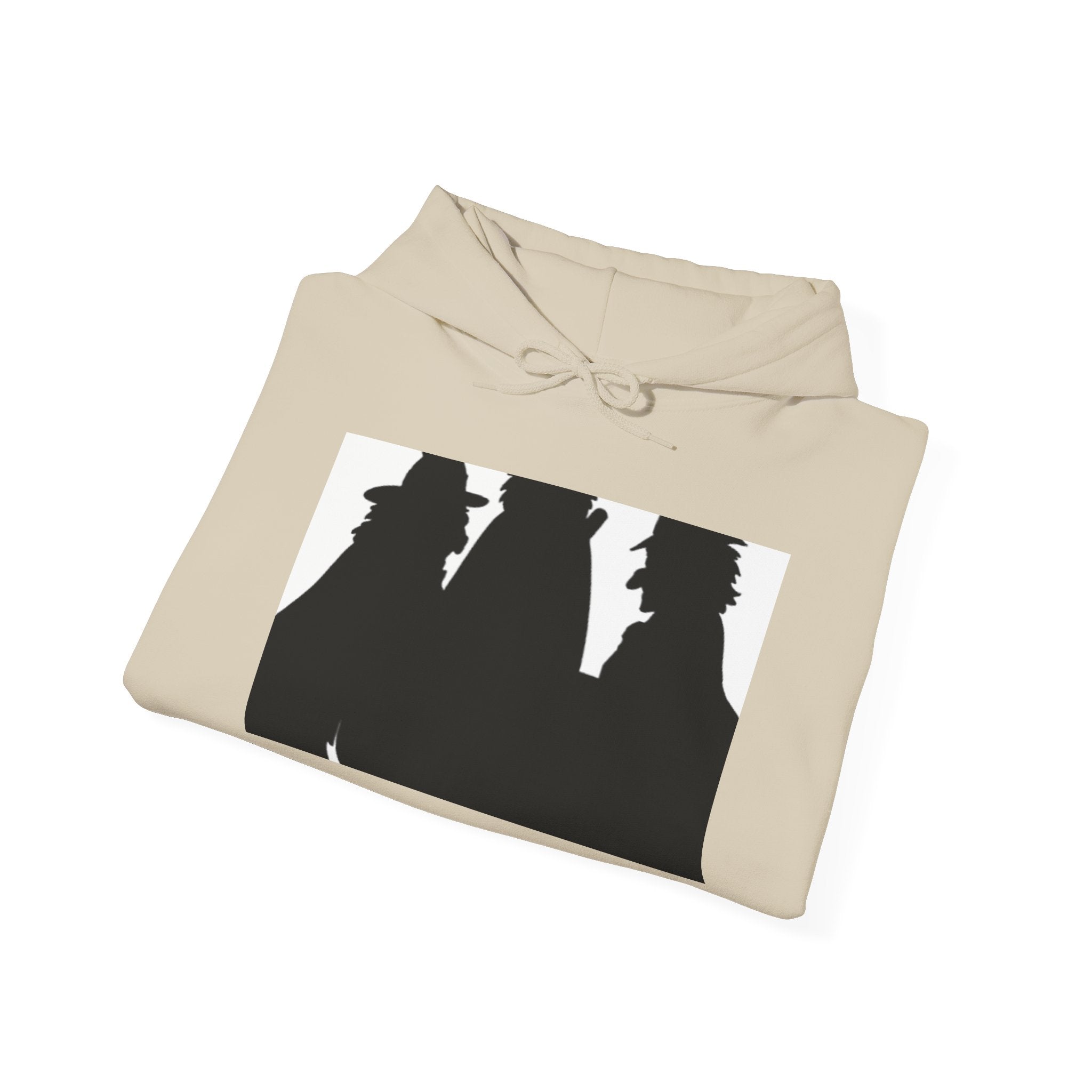 Silhouette Trio Hoodie — Mystery Detective Shadow Graphic Hooded Sweatshirt