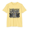 Cheer Mom Graphic T‑Shirt — Checkerboard Bow Design