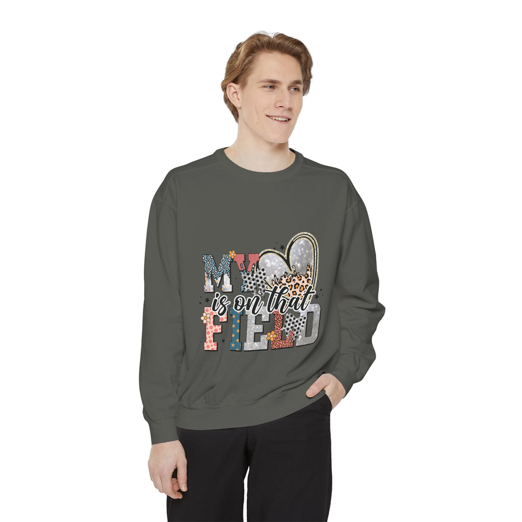 My Heart Is On That Field Sweatshirt — Personalized Mom Crewneck
