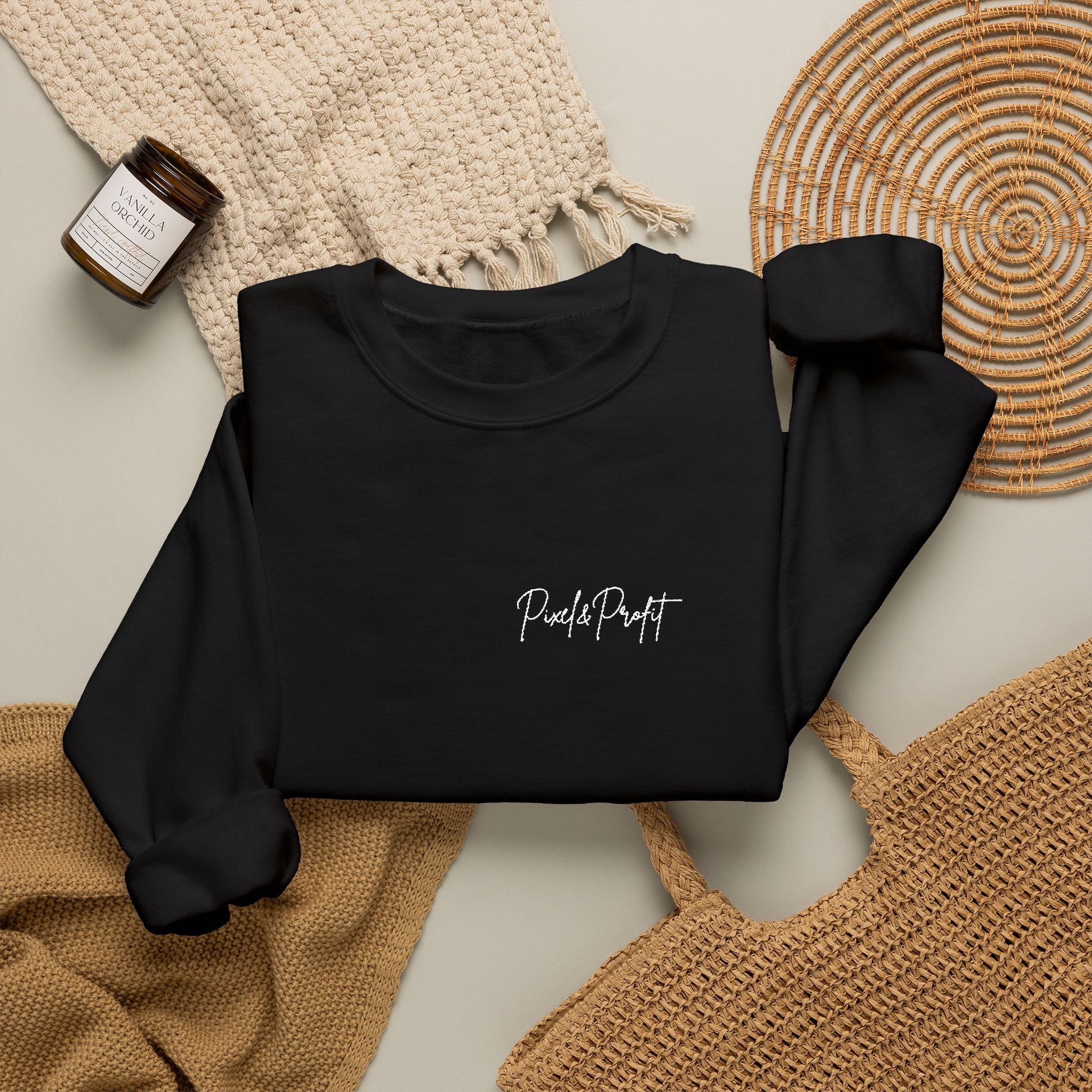 Minimal 'Black Art' Script Crewneck Sweatshirt