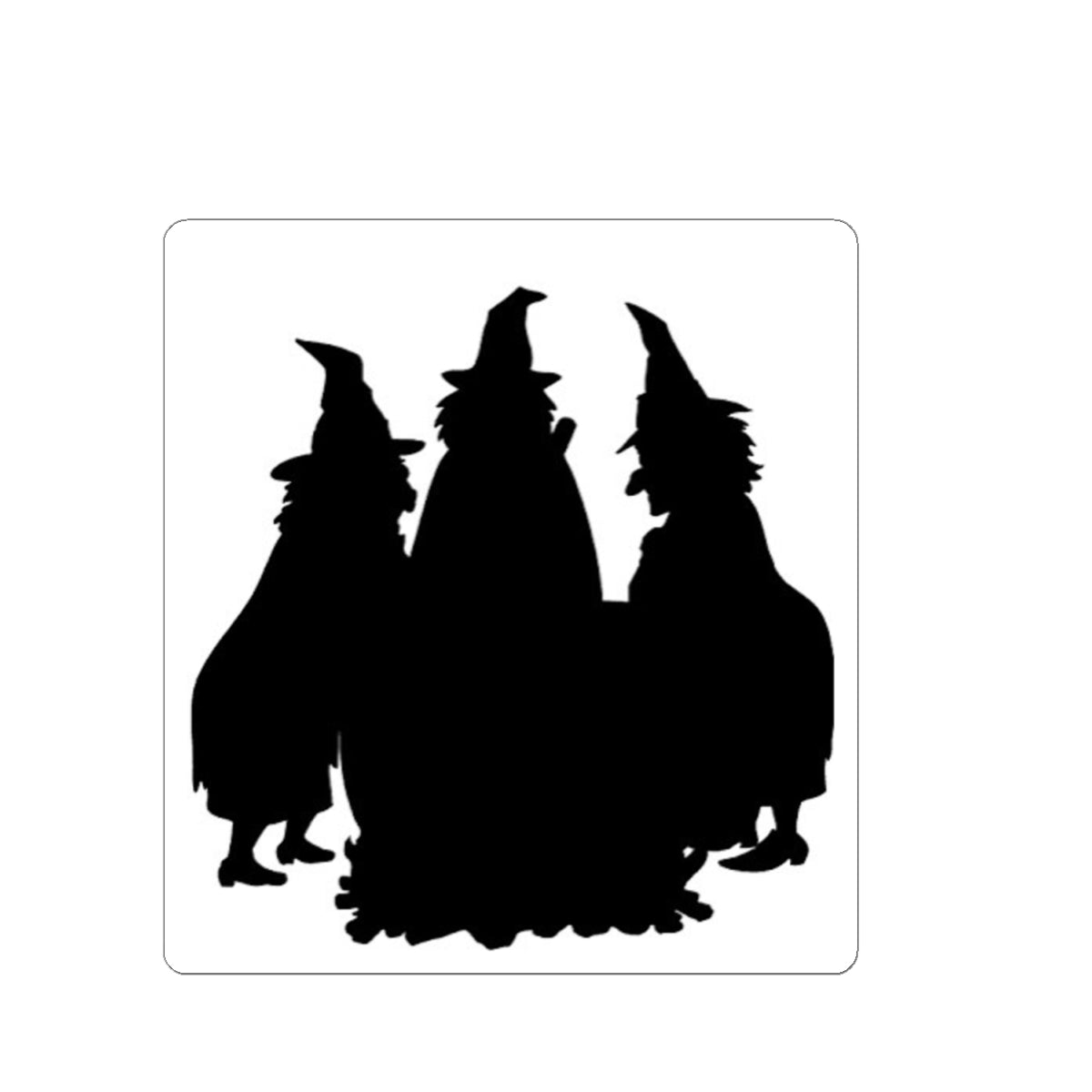 Witch Silhouette Kiss-Cut Sticker — Halloween Witch Trio Decal