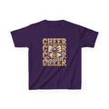 Kids Cheerleader T‑Shirt — "Cheer Squad" Gold Retro Pom Design