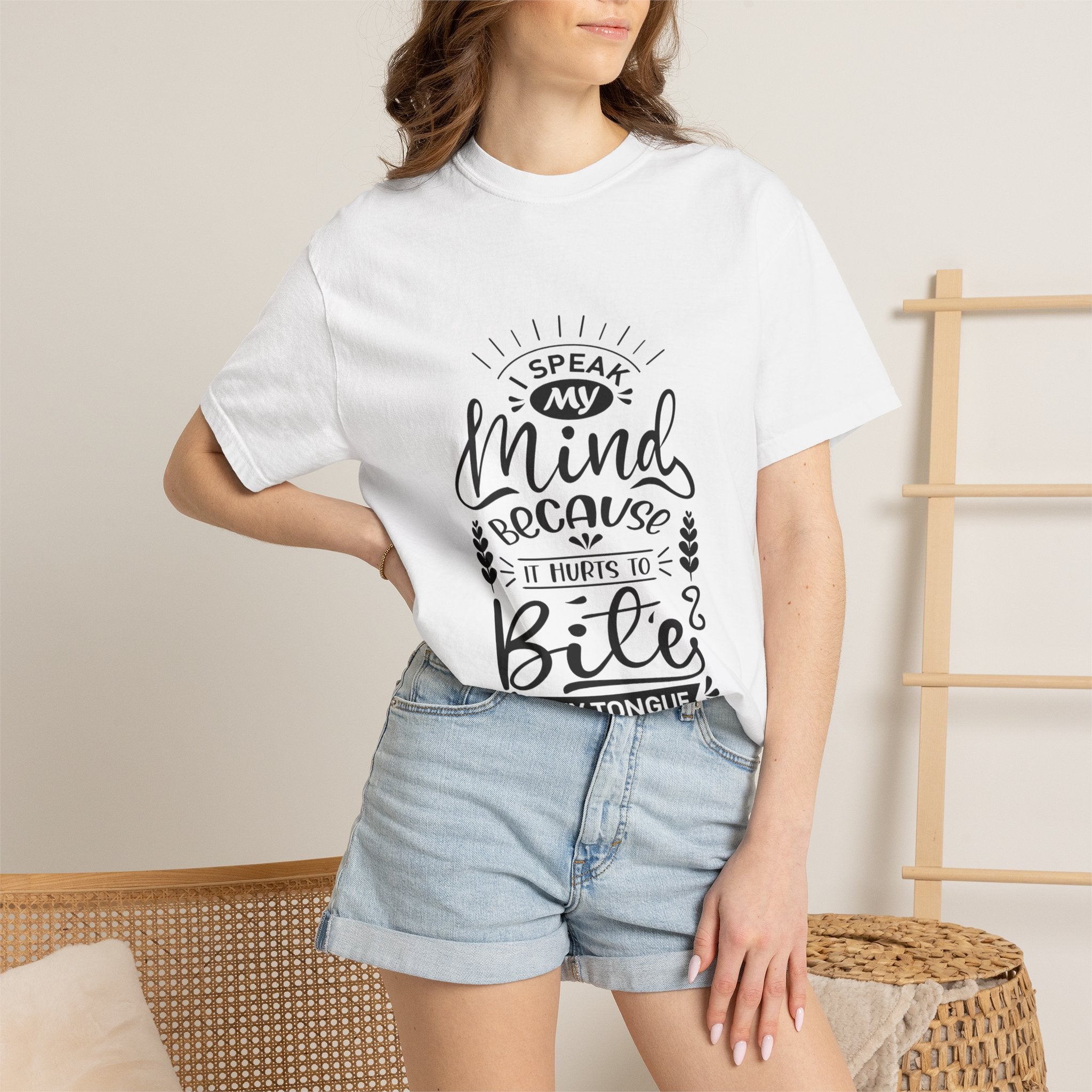 Graphic T-Shirt — "I Speak My Mind Because It Hurts to Bite My Tongue" Casual Statement Tee