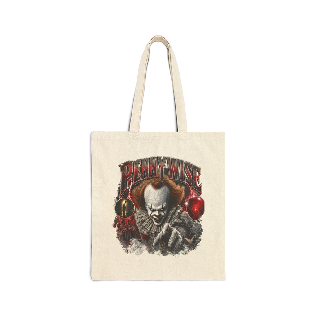 Horror Pennywise Tote Bag — Stephen King-Inspired Scary Clown Canvas Tote